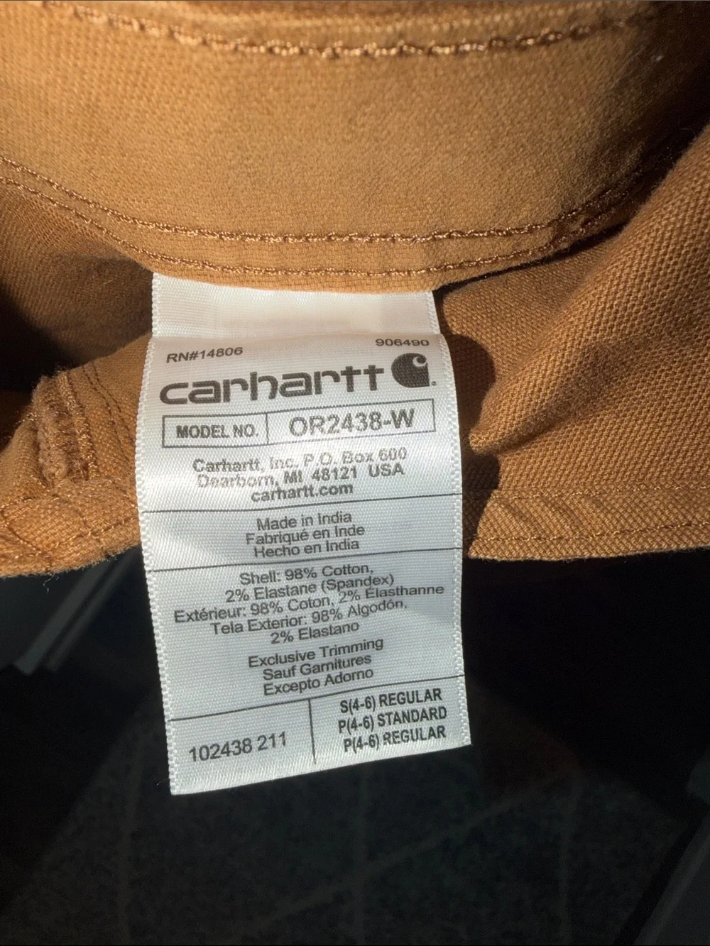 Carhartt Tan/Brown Duck Bib Overalls